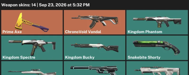 Valorant account inventory for LVL 112 · ChronoVoid Vandal & Death Wish Sheriff