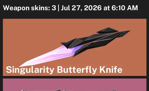 Valorant Accounts listing: LVL 29 · Singularity Butterfly Knife · 3 Skins - Bronze 1, 3 skins