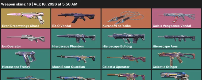 Valorant account inventory for LVL 29 · Kuronami no Yaiba & EX.O Vandal