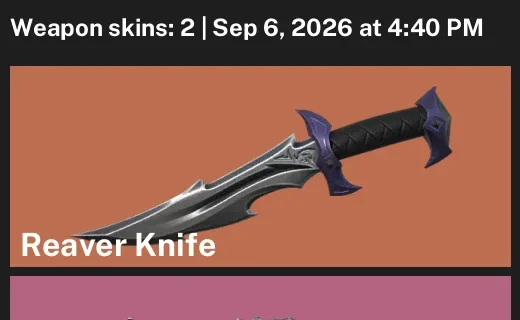 Valorant account inventory for LVL 32 · Reaver Knife & Reaver Vandal