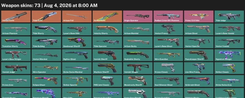 Valorant account inventory for LVL 272 · Tilde Knife & Venturi Knife