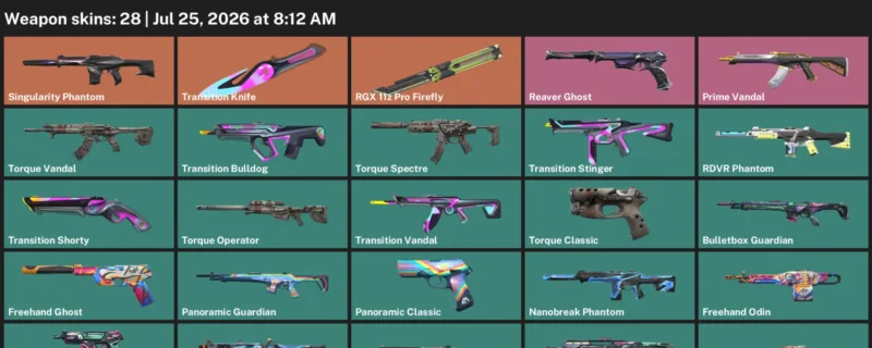 Valorant Accounts listing: LVL 72 · Transition Knife · 28 Skins - Silver 1, 28 skins