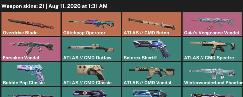 Valorant account inventory for LVL 111 · Overdrive Blade & Forsaken Vandal