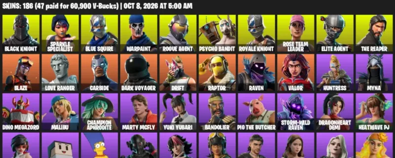 Fortnite account inventory for Black Knight - Sparkle Specialist - 120 Outfits
