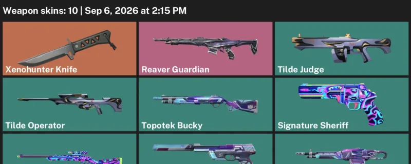 Valorant account inventory for LVL 49 · Xenohunter Knife & Reaver Guardian