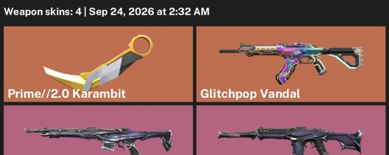 Valorant account inventory for LVL 20 · 2.0 Karambit & Reaver Phantom