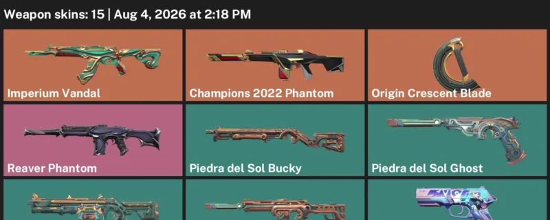 Valorant account inventory for LVL 78 · Champions 2022 Phantom & Origin Crescent Blade