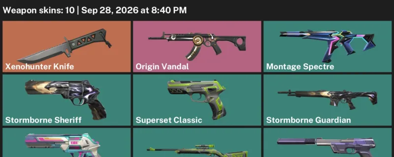 Valorant account inventory for LVL 89 · Xenohunter Knife & Origin Vandal