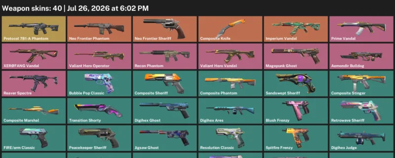 Valorant Accounts listing: LVL 270 · Composite Knife · 40 Skins - Silver 1, 40 skins