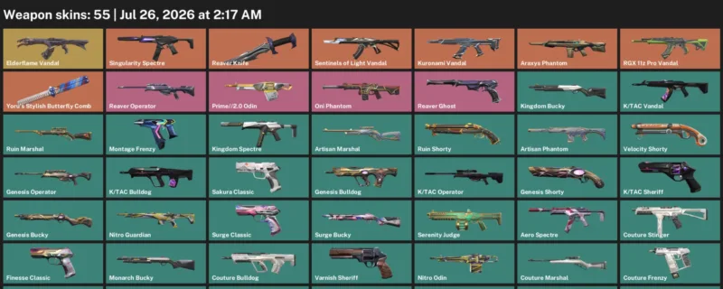 Valorant Accounts listing: LVL 99 · Reaver Knife & Yoru's Stylish Butterfly Comb · 55 Skins - Gold 2, 55 skins