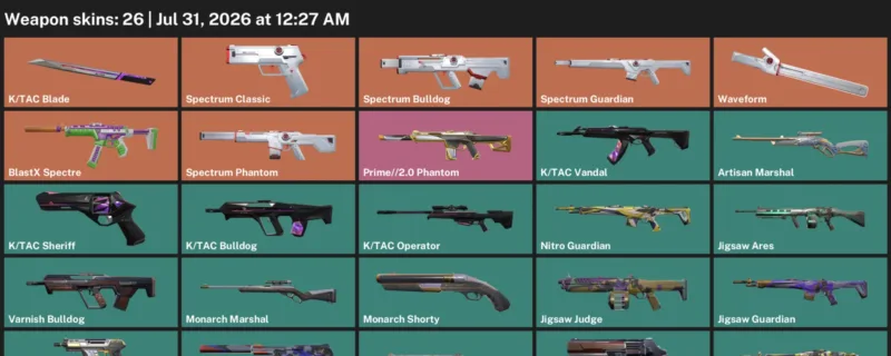 Valorant Accounts listing: LVL 45 · K/TAC Blade · 26 Skins - Bronze 1, 26 skins