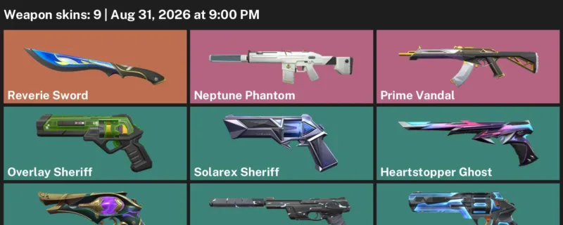 Valorant account inventory for LVL 153 · Prime Vandal & Neptune Phantom